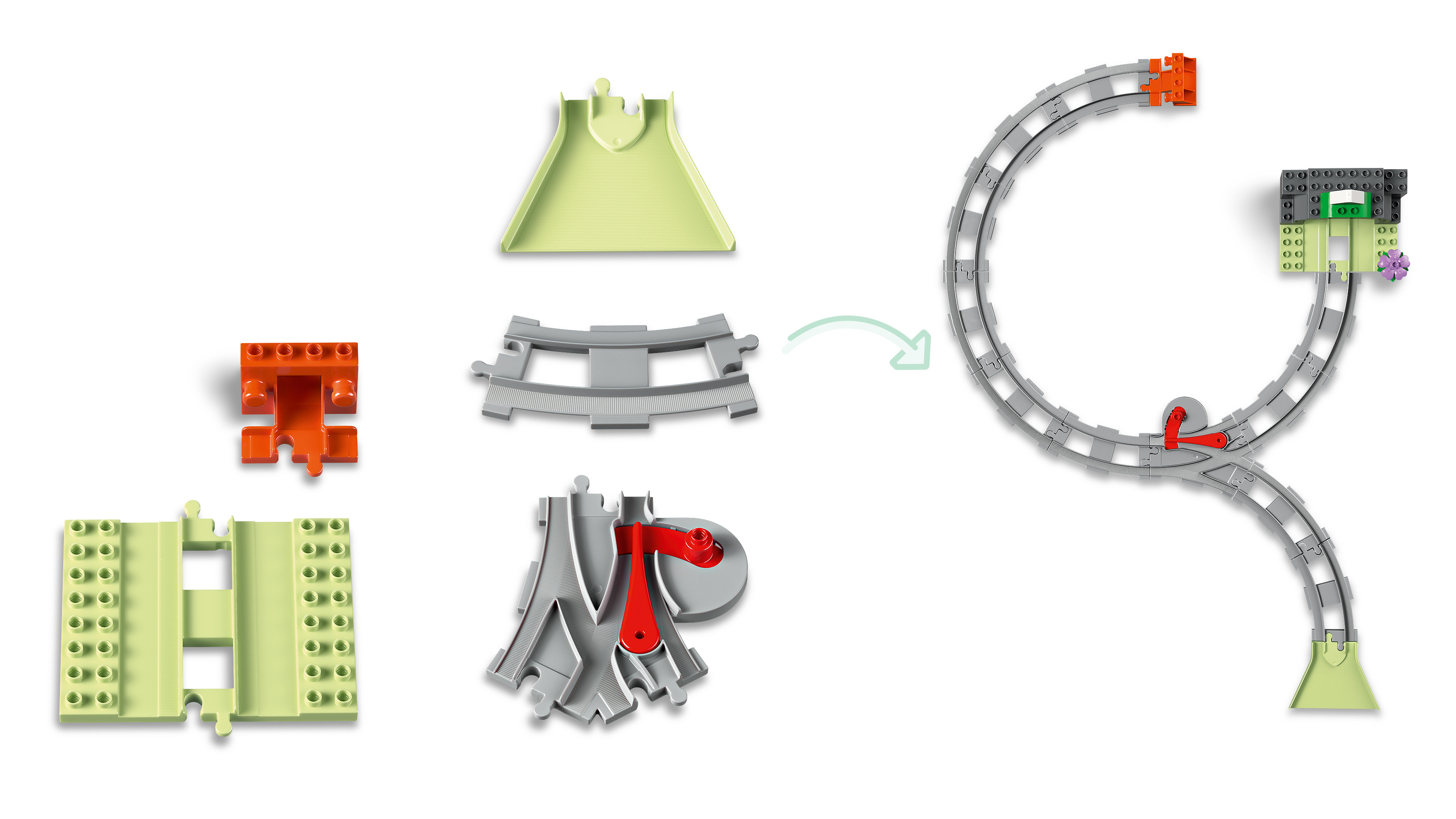 LEGO DUPLO Town 10425 – Tunneli ja raiteet ‑laajennussarja