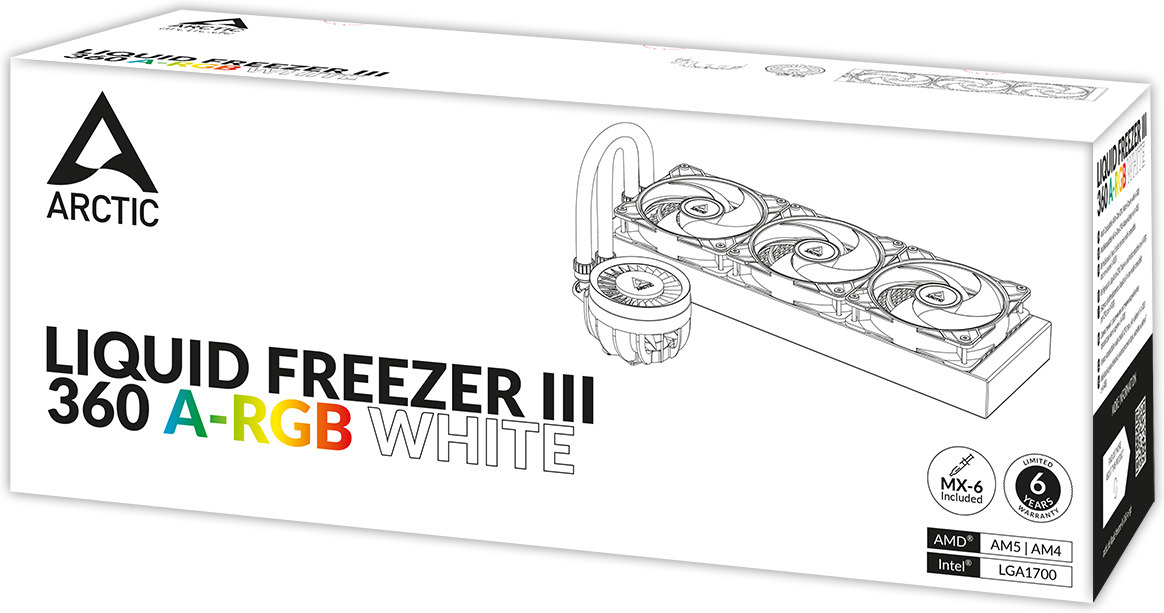Arctic Liquid Freezer III 360 ARGB -nestejäähdytysjärjestelmä, valkoinen