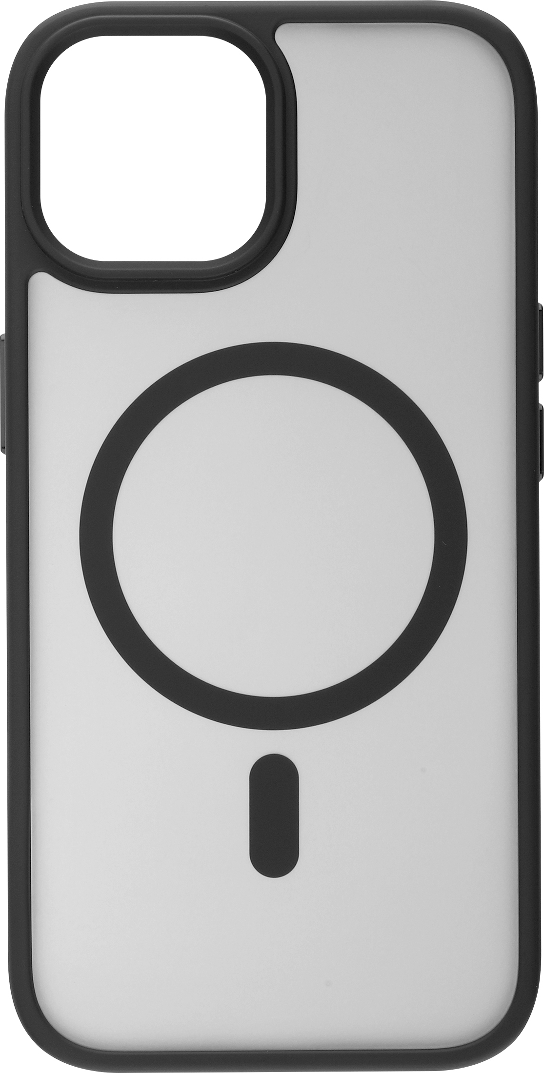 FoneKit MagSafe-yhteensopiva Soft Touch -suojakuori, iPhone 15 Pro Max, musta/harmaa