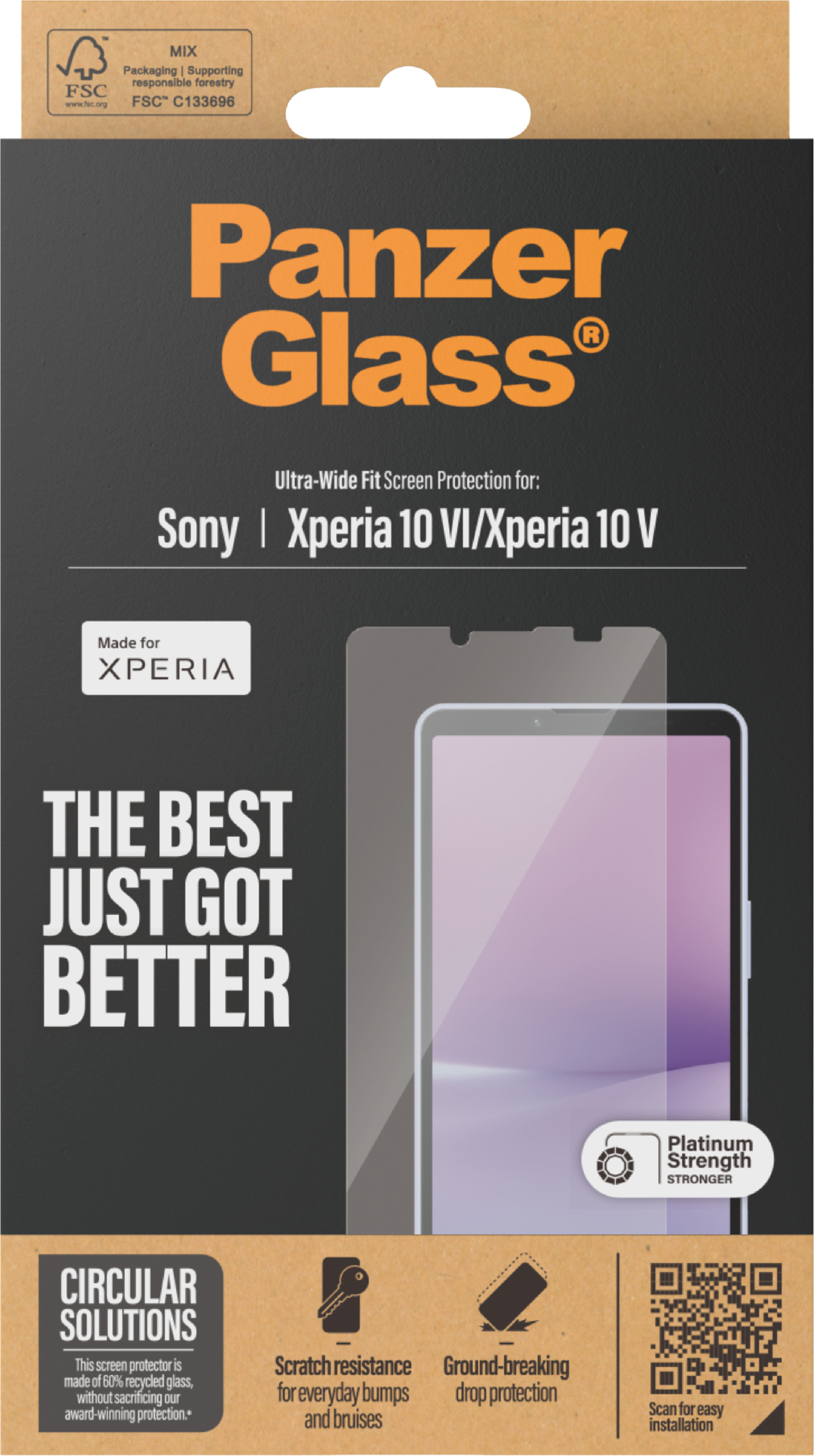 PanzerGlass Ultra Wide Fit -panssarilasi, Sony Xperia 10 VI