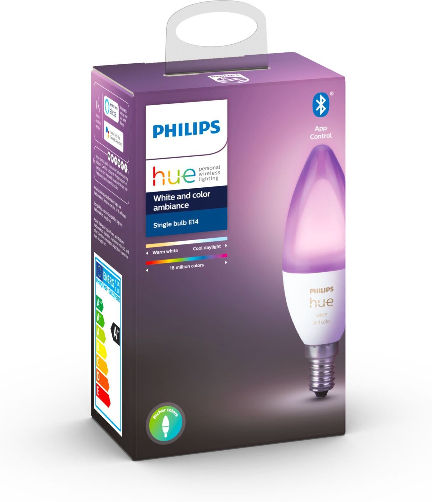 Philips Hue White and Color Ambiance -LED-älylamppu, E14, 470 lm