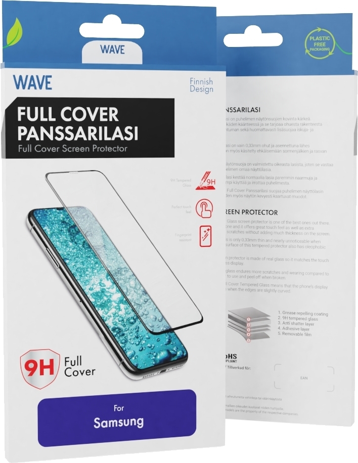Wave BookCase -suojakotelo, Samsung Galaxy A12, musta