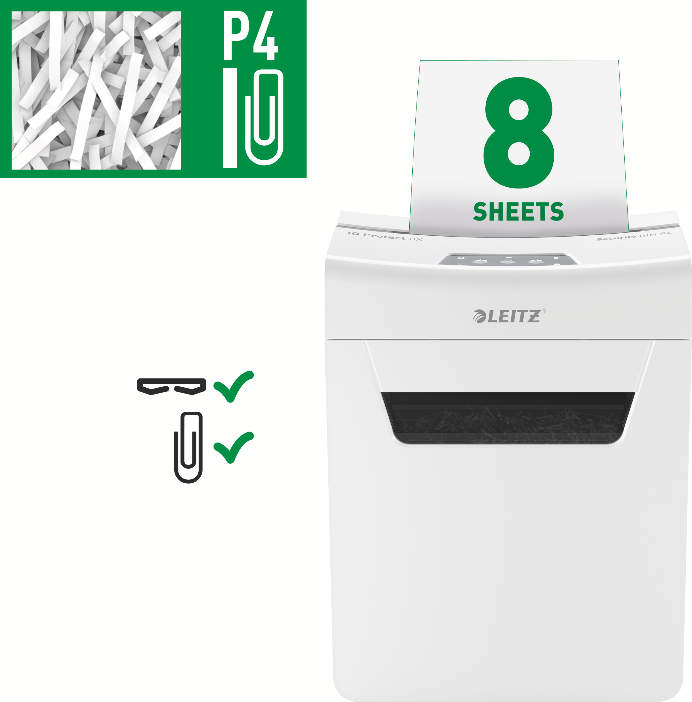Leitz IQ Protect 8 -paperisilppuri, P4