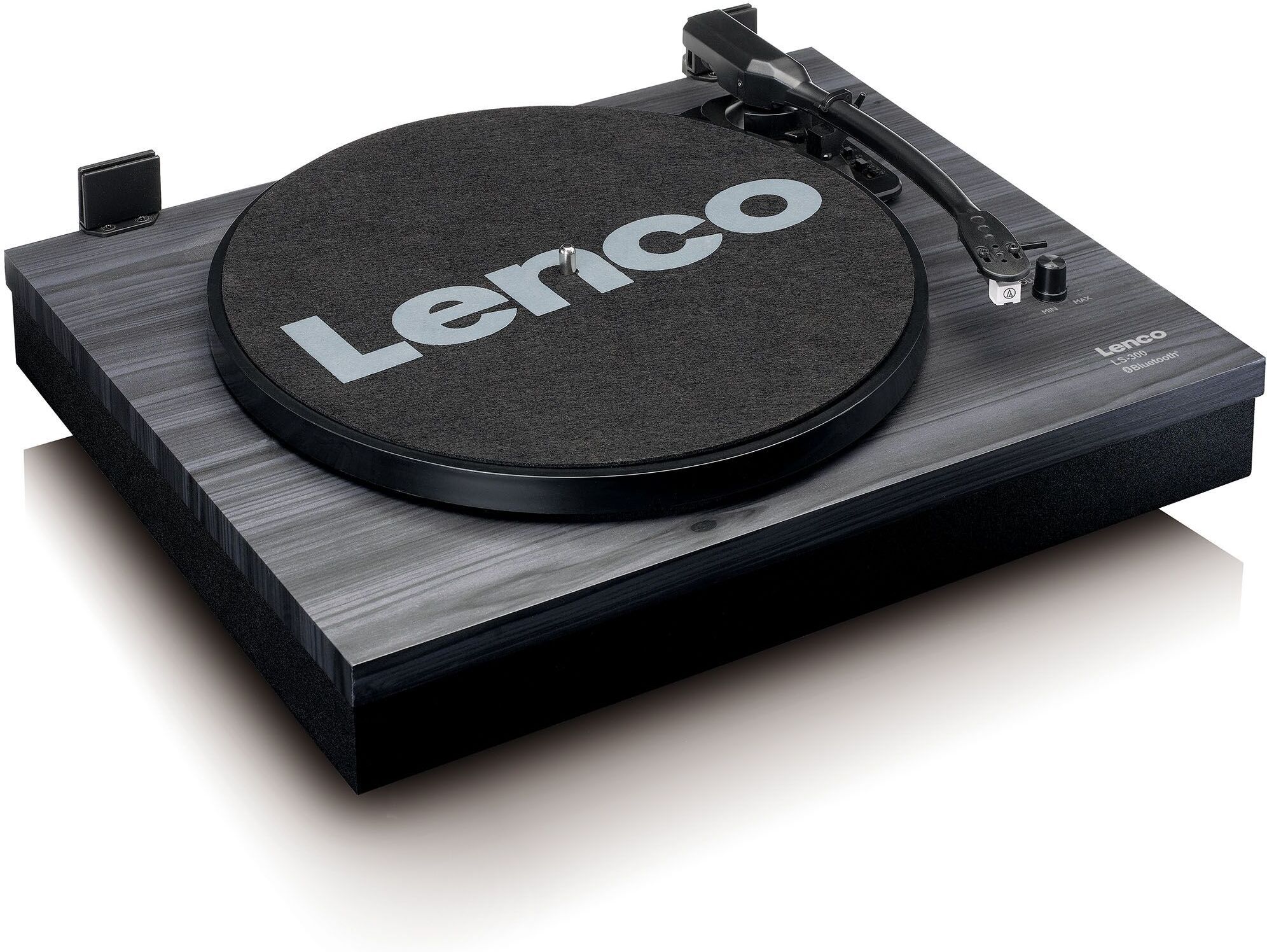 Lenco LS-300 -vinyylilevysoitin ja kaiuttimet, musta
