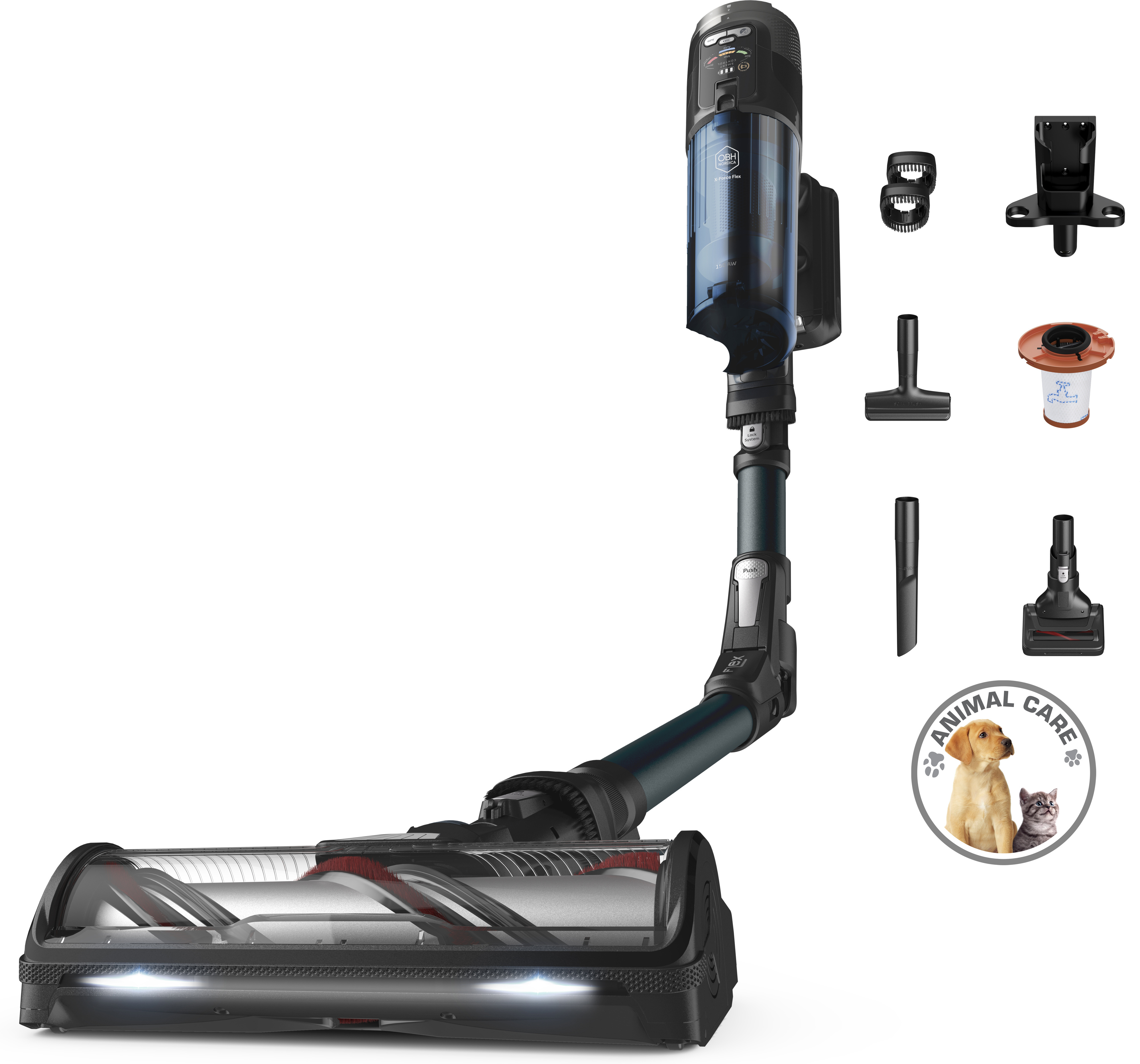OBH Nordica X-Force Flex 13.60 Animal -varsi-imuri, musta/sininen