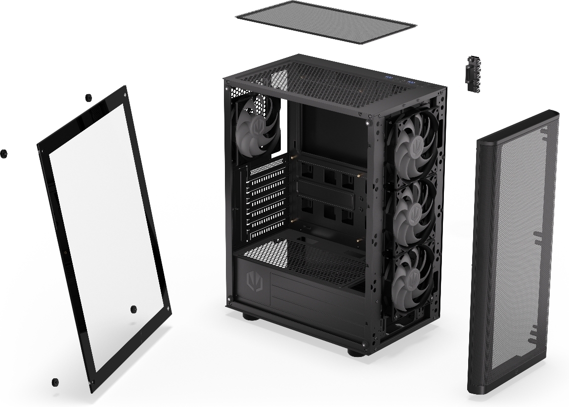 Endorfy Ventum 200 ARGB ATX-kotelo ikkunalla, musta