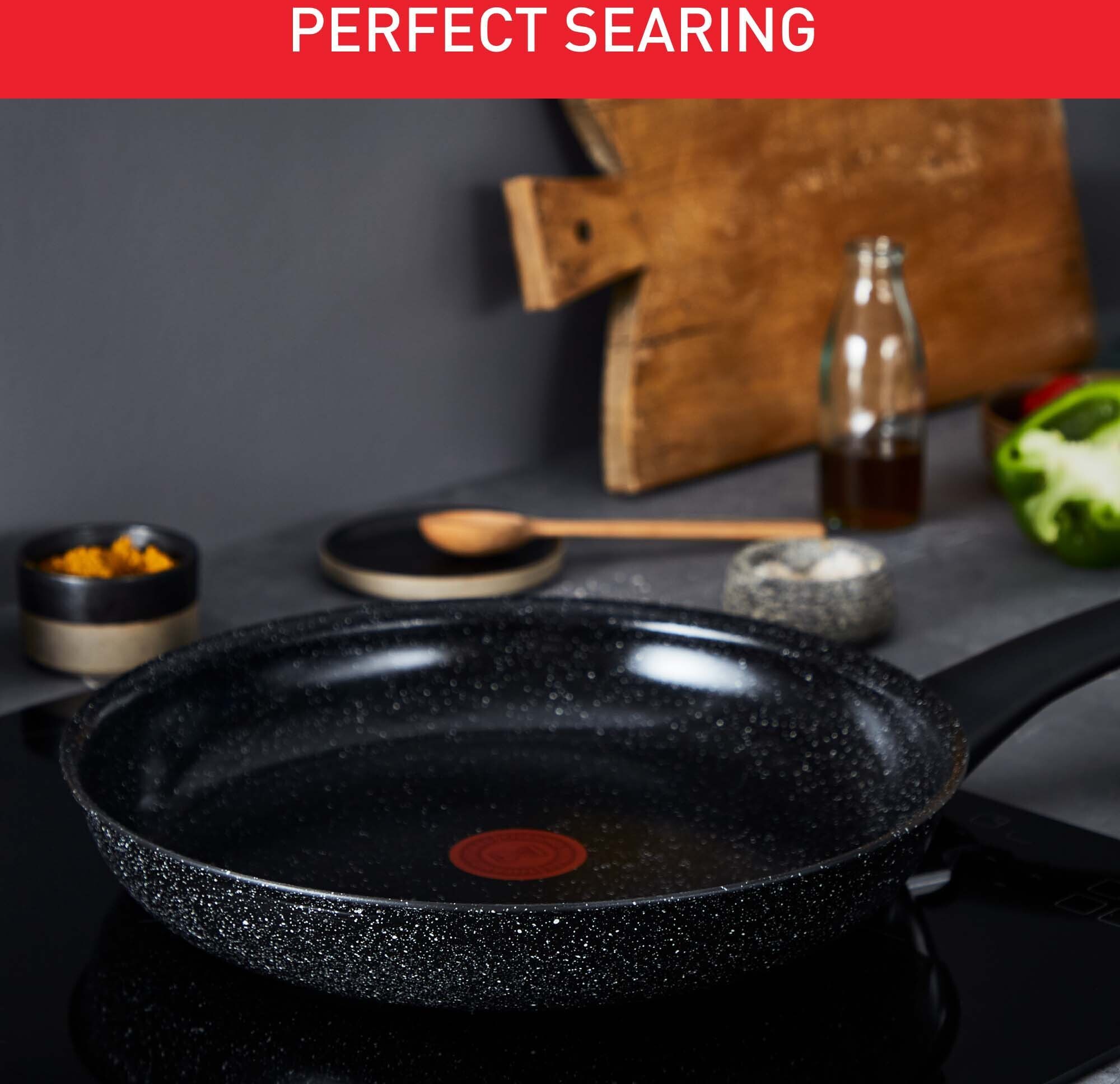 Tefal Intens'Ceram -paistokasari lasikannella 24 cm/3,2 L, musta
