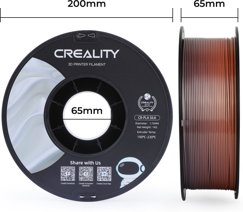 Creality CR-PLA Silk -filamentti 3D-tulostimeen, 1,75 mm, pinkki/violetti