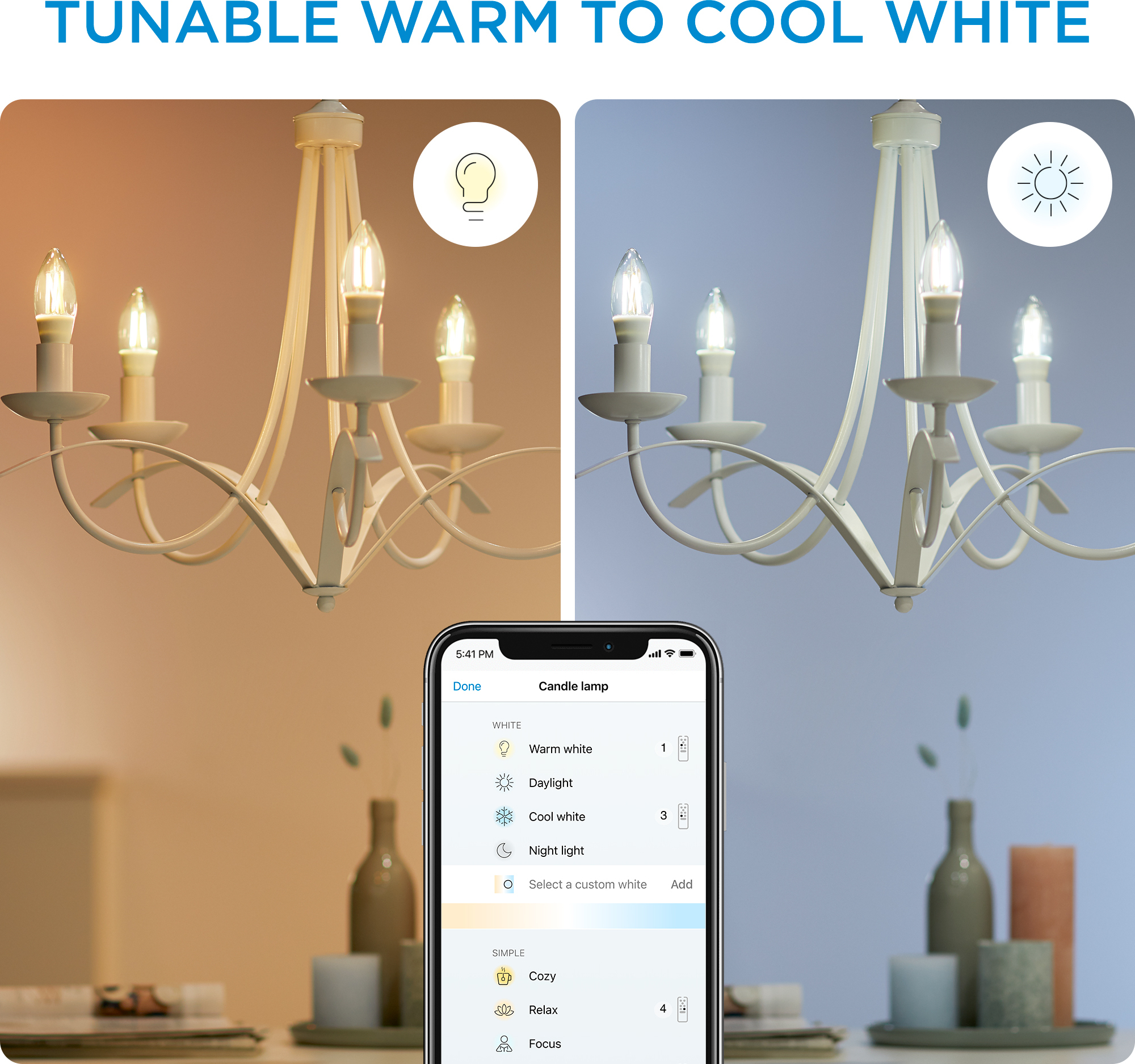 WiZ älylamppu, E27, kirkas lasi, tunable white - valkoisen valon sävyt, Wi-Fi, 2700-6500 K, 806 lm
