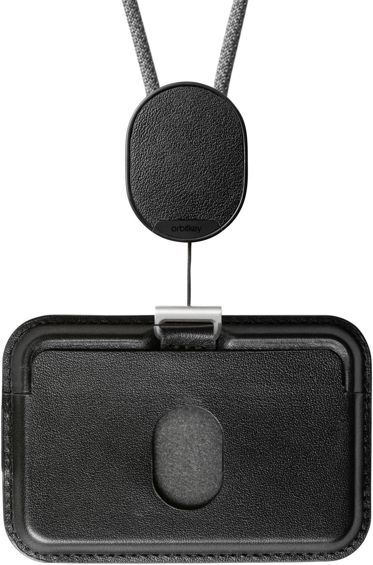 Orbitkey ID Card Holder Pro -henkilökorttikotelo kaulanauhalla, musta