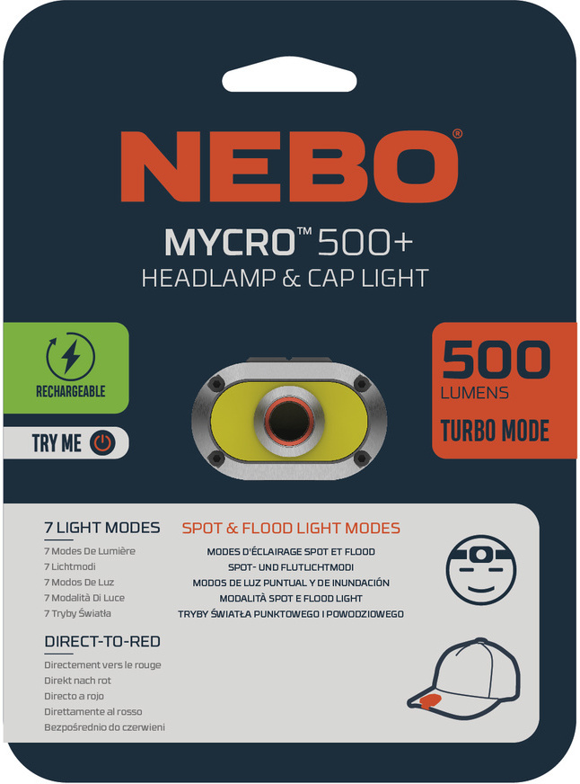 Nebo Mycro 500+ otsalamppu, 500 lm