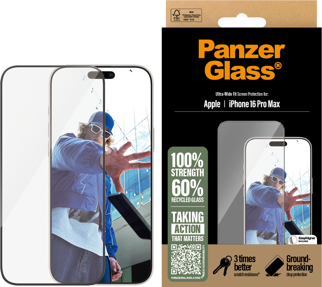 PanzerGlass Ultra-wide Fit -panssarilasi, iPhone 16 Pro Max