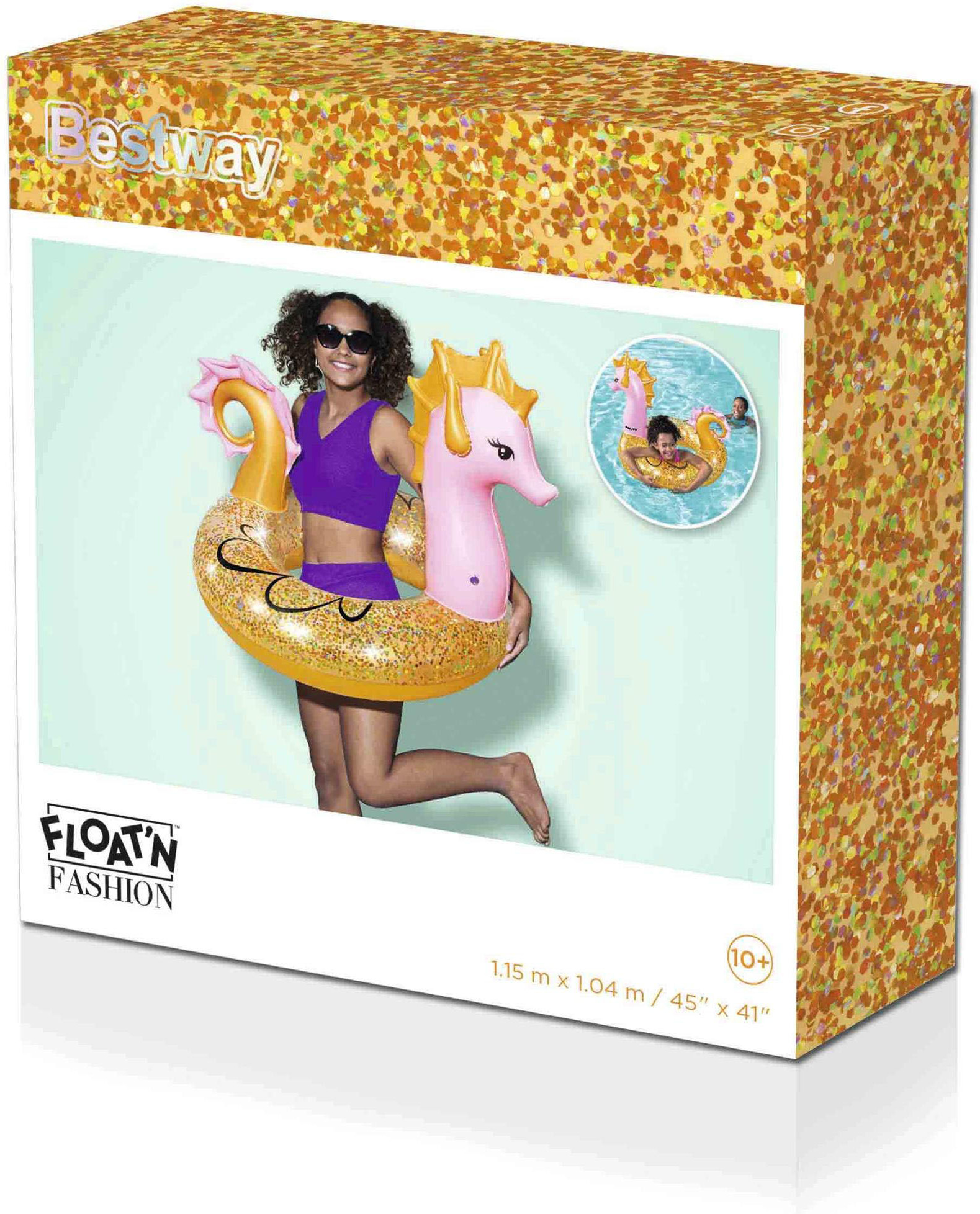 Bestway Glitter Merihevonen -uimarengas, 115 x 104 cm