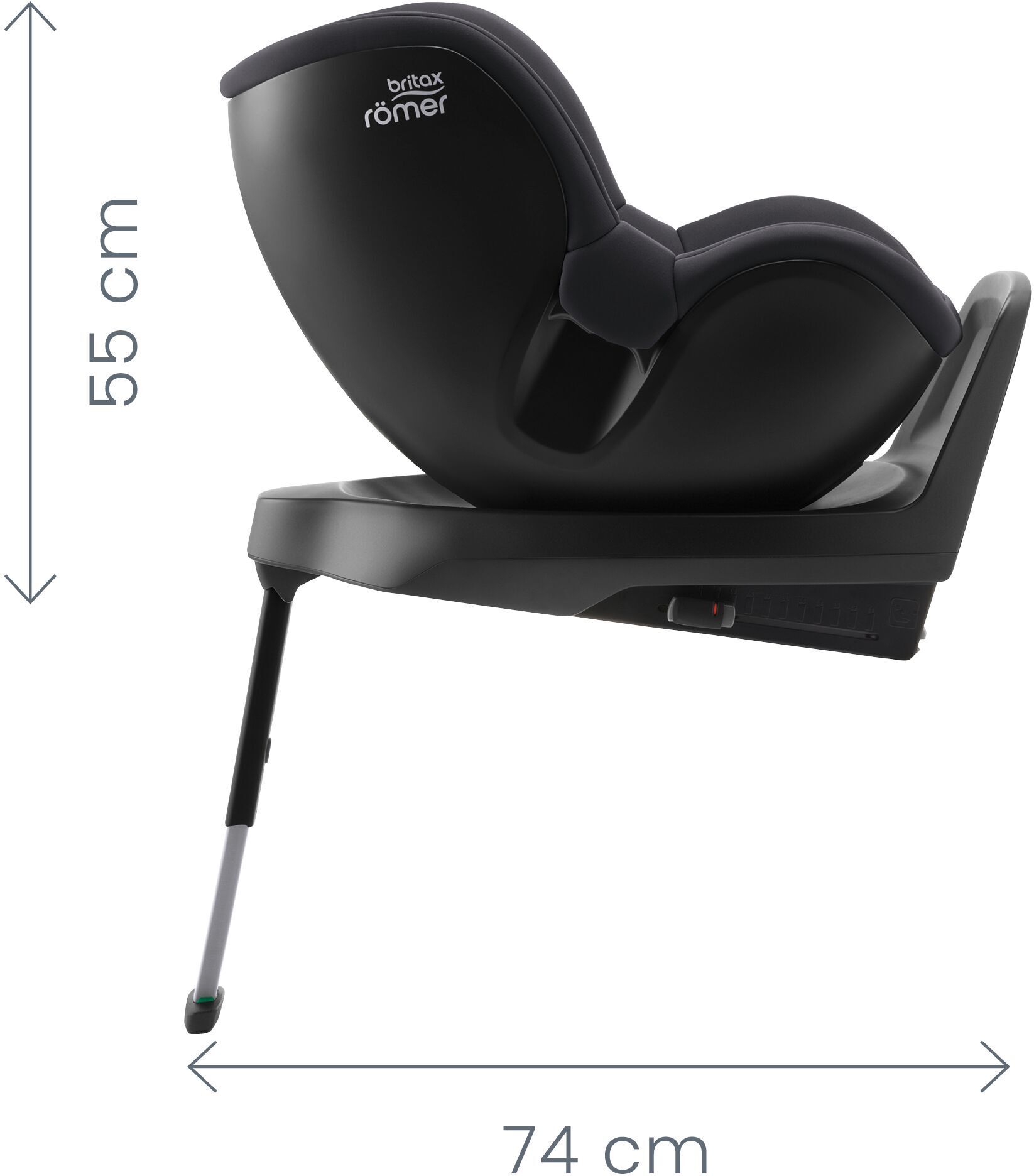 BRITAX RÖMER DUALFIX M PLUS -turvaistuin, 61 cm - 105 cm, Midnight Grey