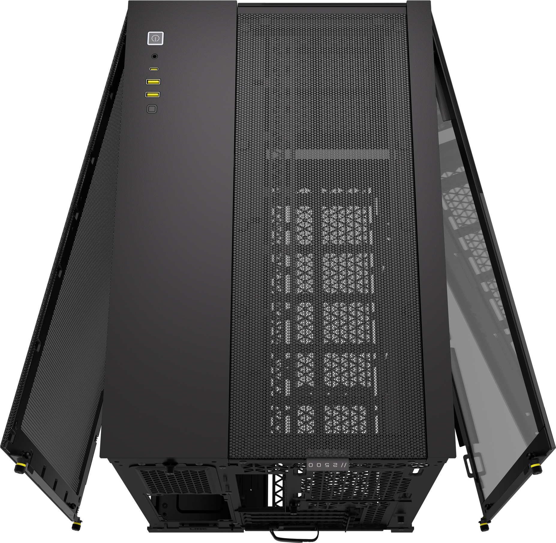 Corsair 2500X Micro-ATX-kotelo panoraamaikkunalla, musta