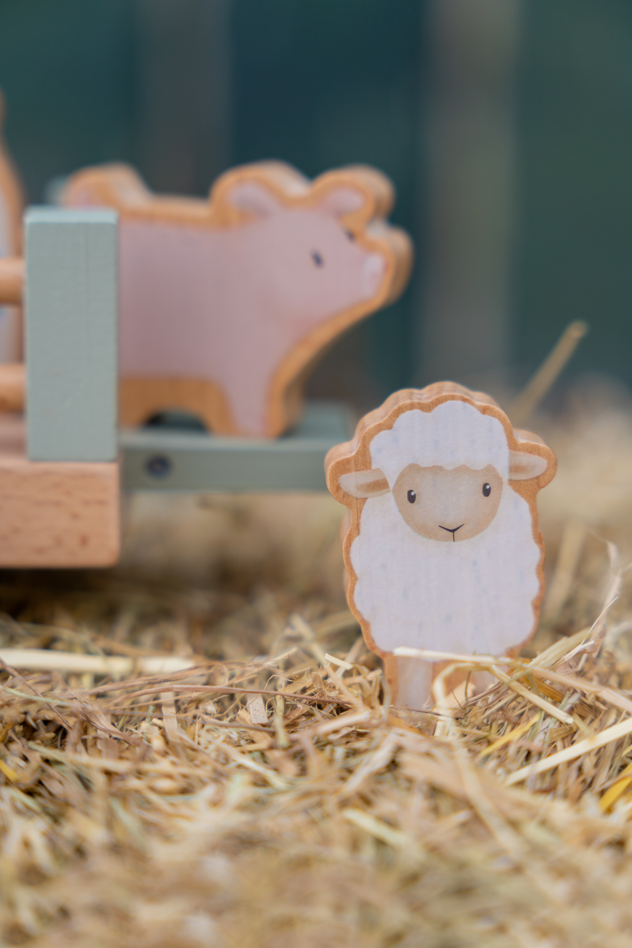 Little Dutch Little Farm -puinen traktori + peräkärry