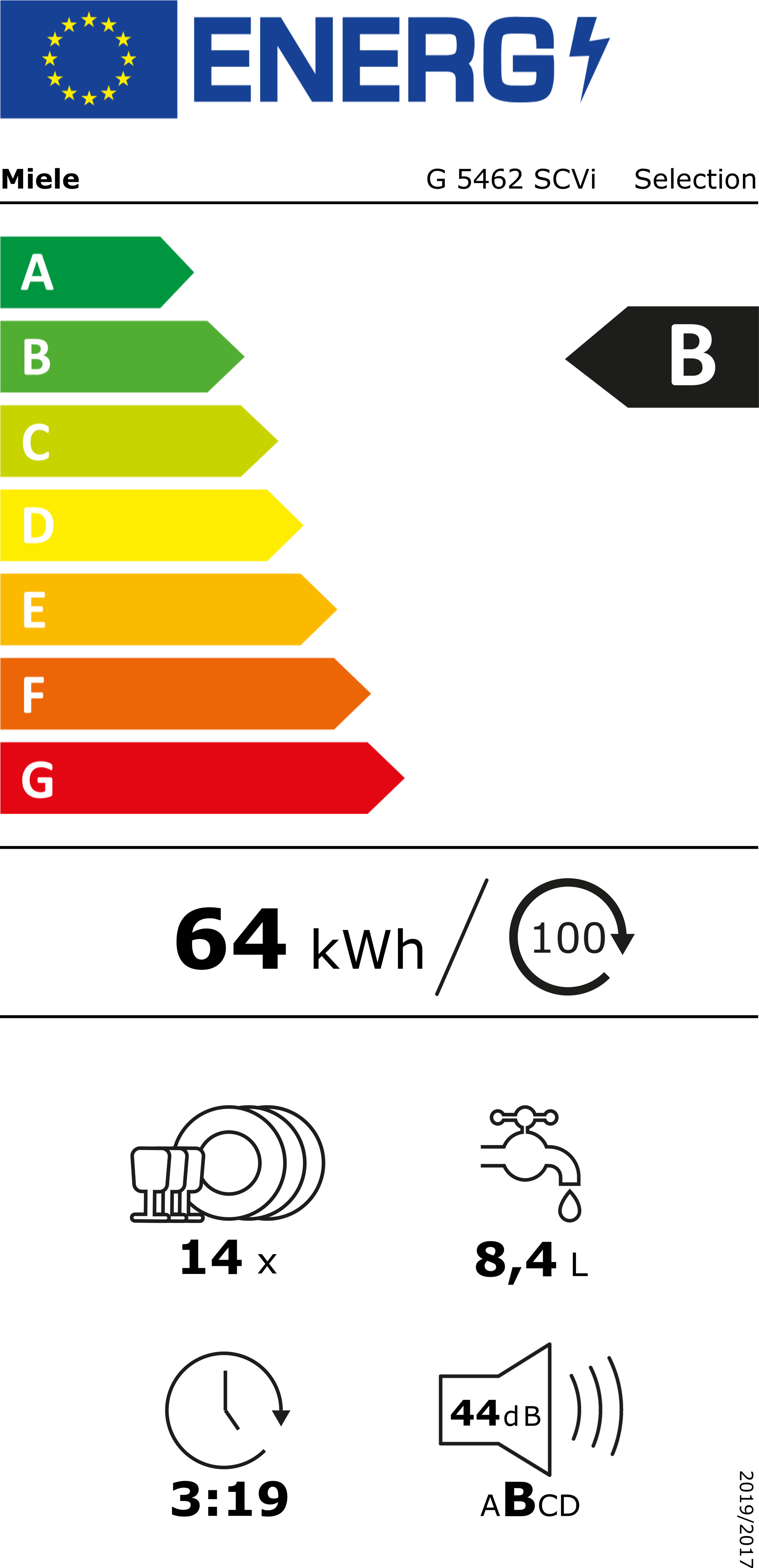 Miele G 5462 SCVi astianpesukone, integroitava