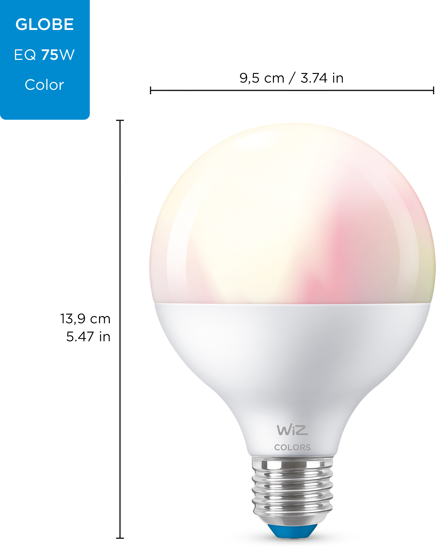 WiZ älylamppu globe, E27, pallolamppu, tunable white - valkoisen valon sävyt, Wi-Fi, 2700-6500 K, 1055 lm