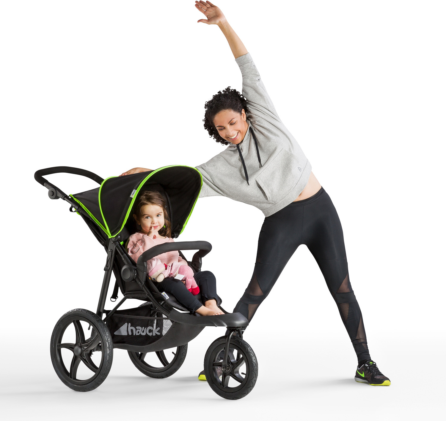 Hauck Runner -rattaat, Black / Neon