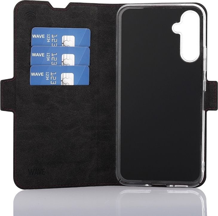 Wave BookCase -suojakotelo, Samsung Galaxy A34 5G, Smoky Sangria