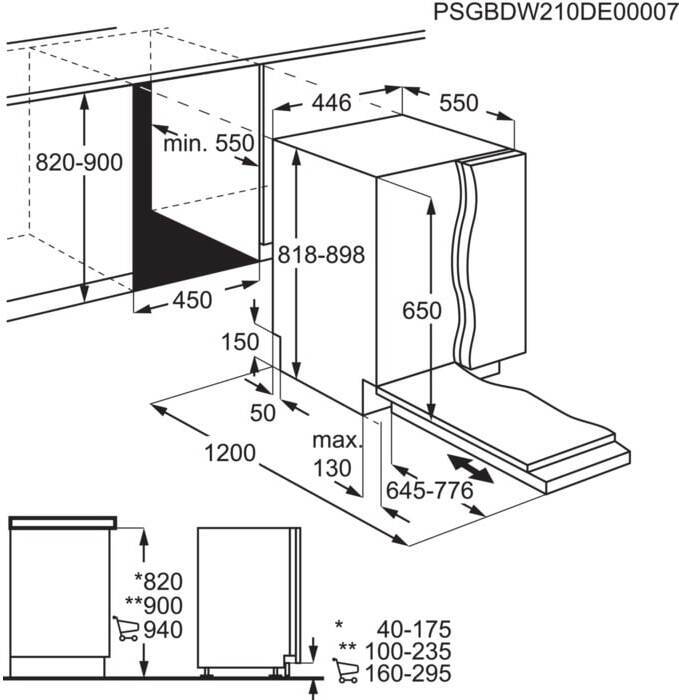 Electrolux EEM63310L astianpesukone, integroitava