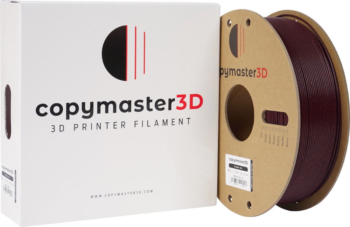 Copymaster3D PLA Glitter -filamentti 3D -tulostimeen, 1.75 mm, kimaltava punainen