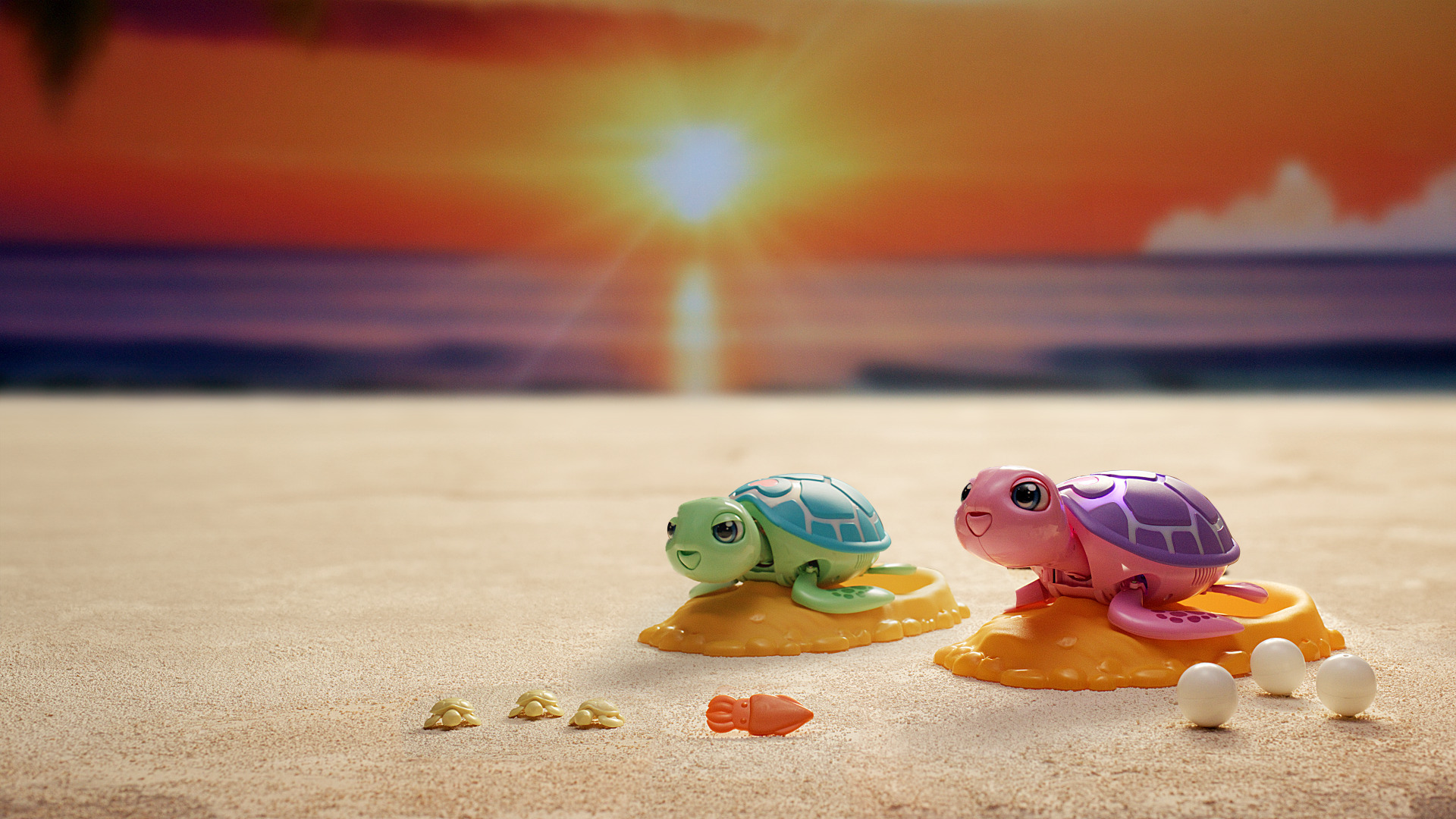 Rescue Turtle - Interaktiivinen hoitoa tarvitseva kilpikonna, pinkki