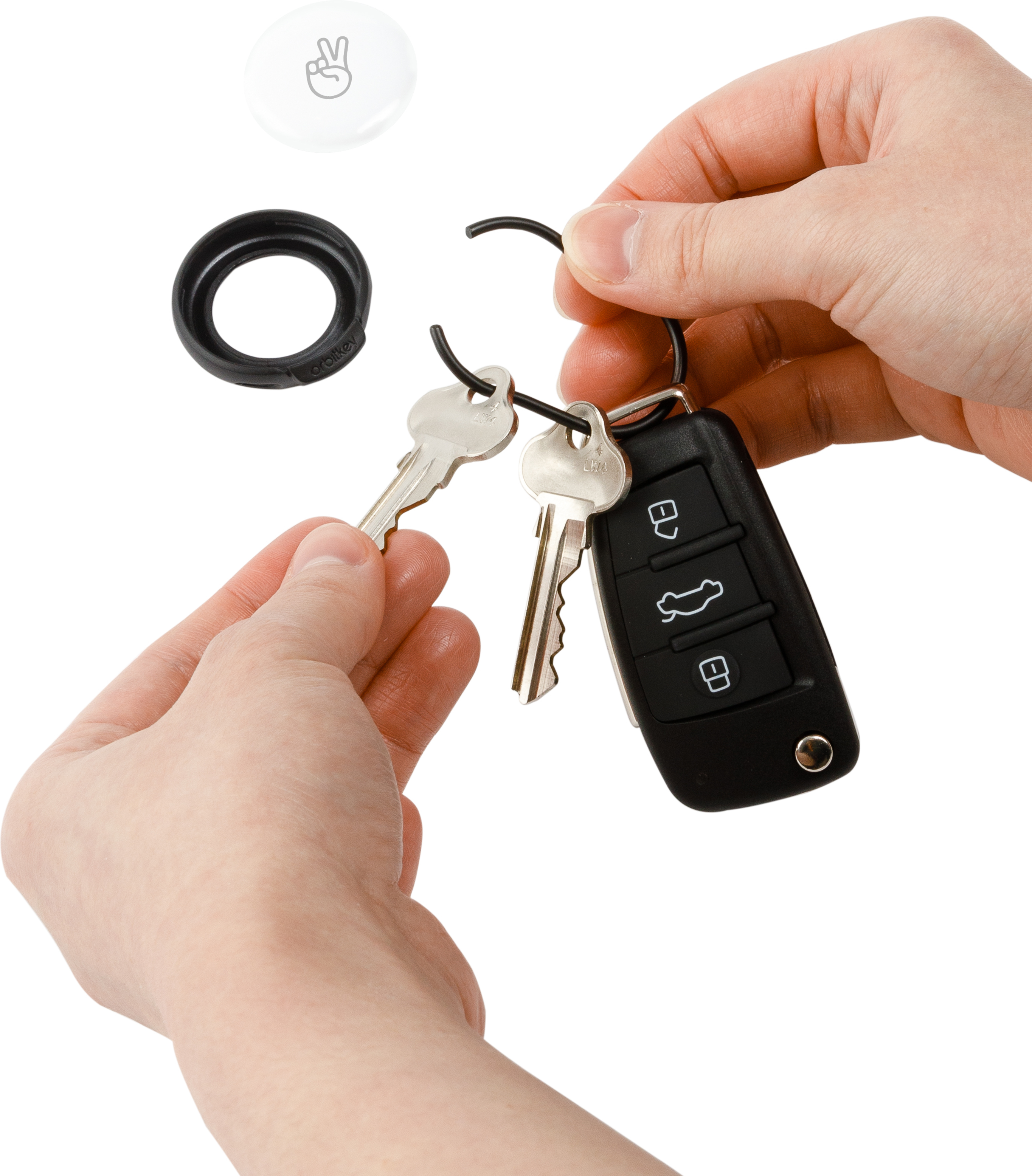 Orbitkey Slim Case for AirTag -pidike avainrenkaalla, musta
