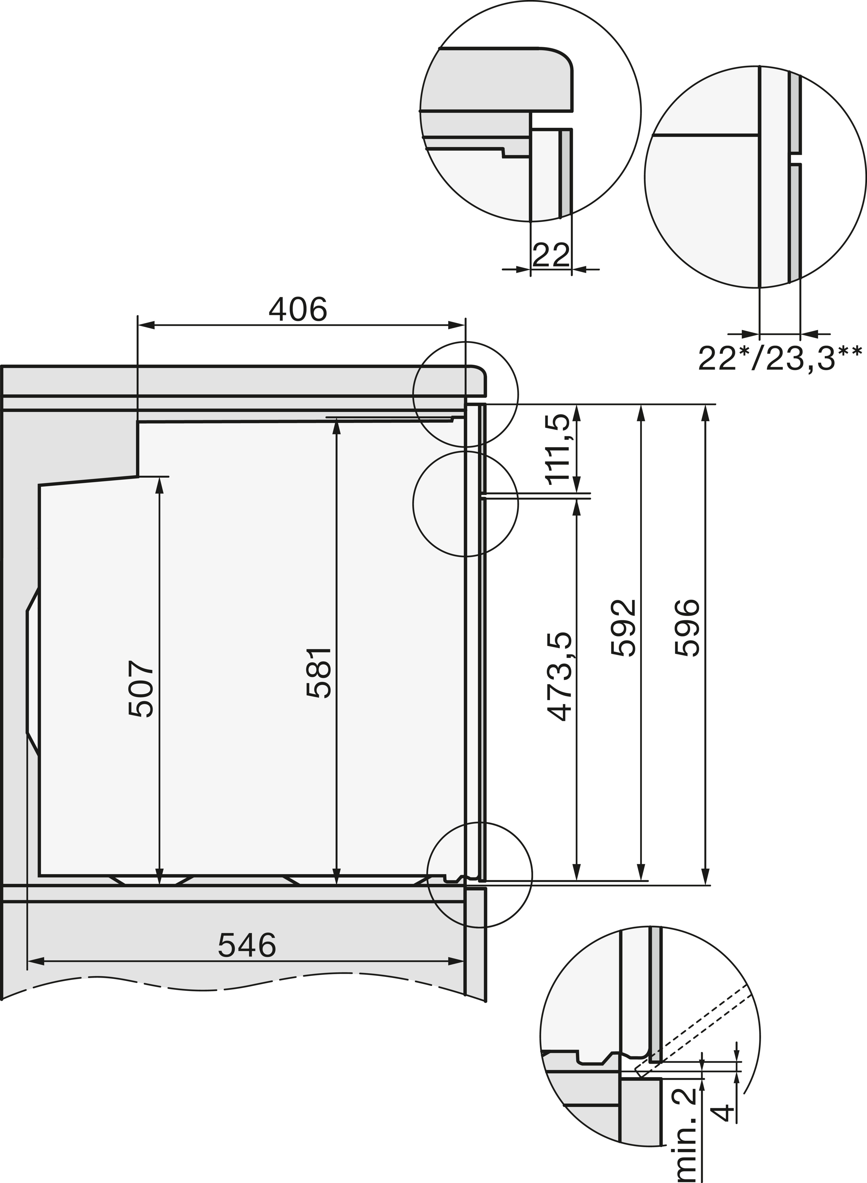 Духовой шкаф Miele h2265 схема встройки