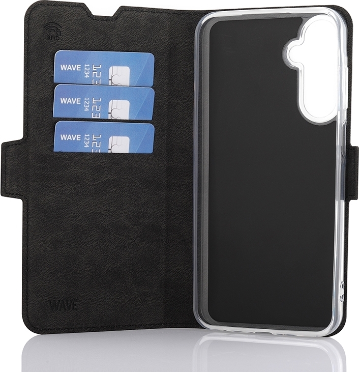 Wave BookCase, Samsung Galaxy A25 5G, musta
