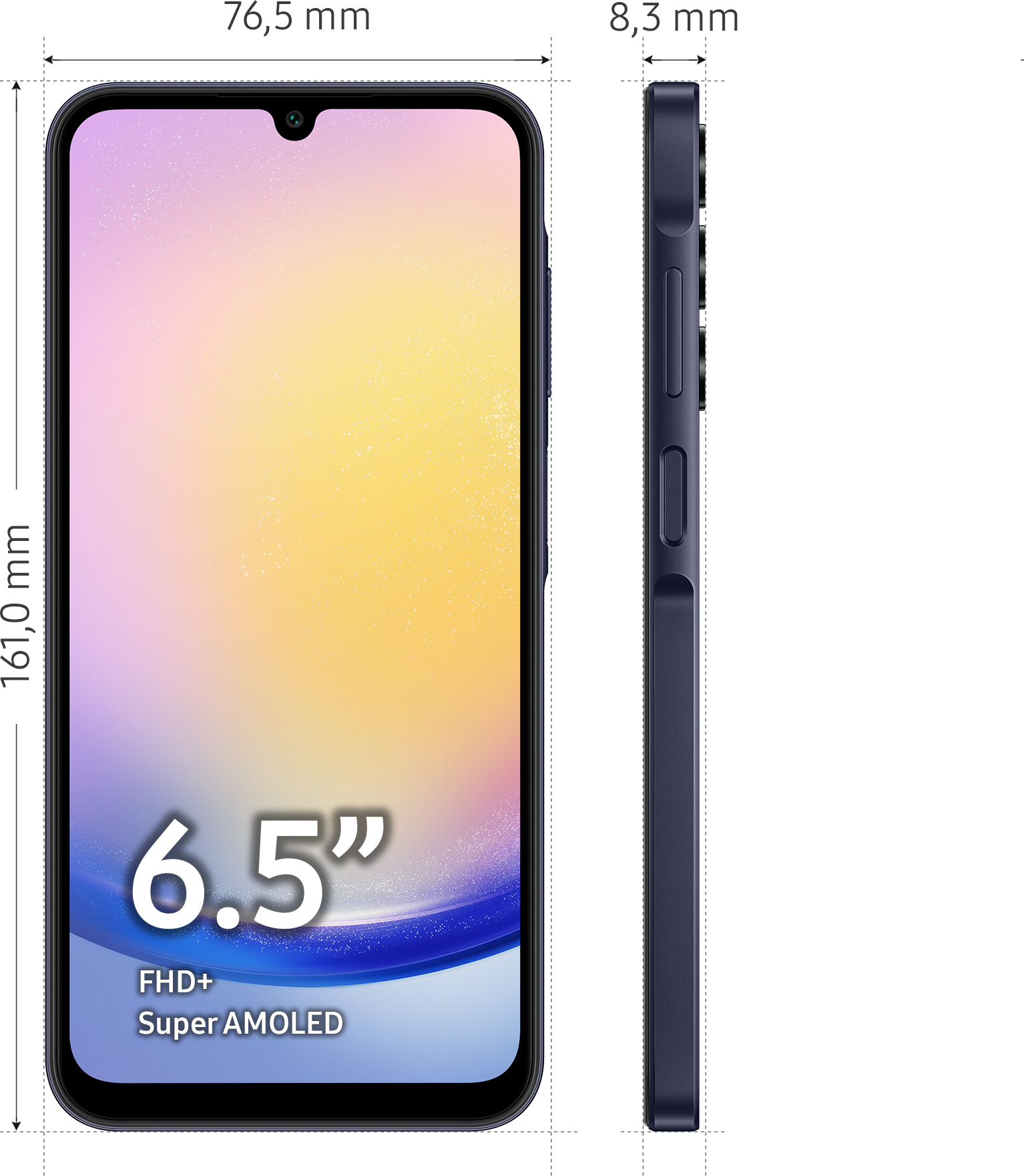 Samsung Galaxy A25 5G -puhelin, 128/6 Gt, musta