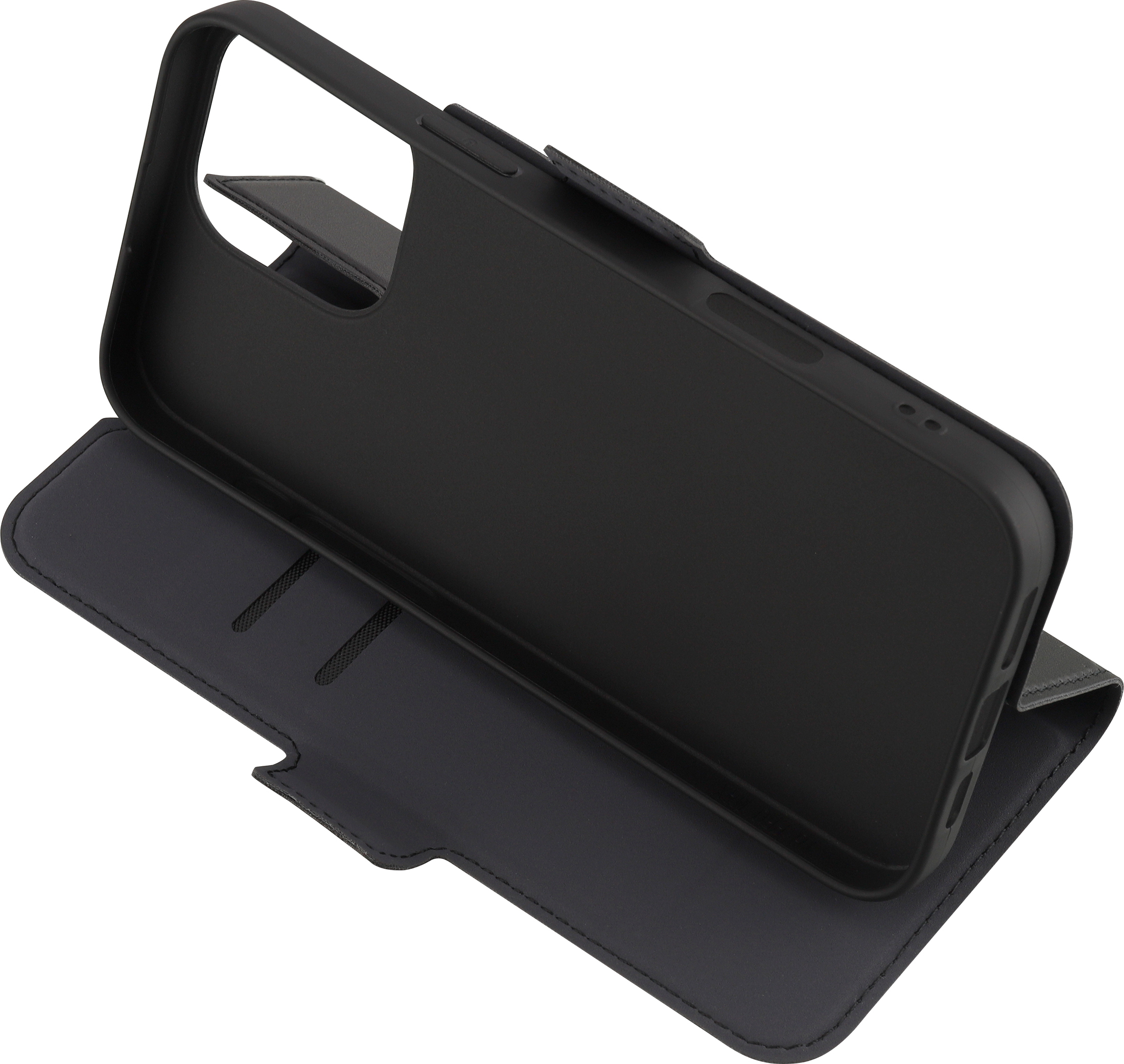 FoneKit MagSafe-yhteensopiva BookCase -suojakotelo, iPhone 16 Pro, musta