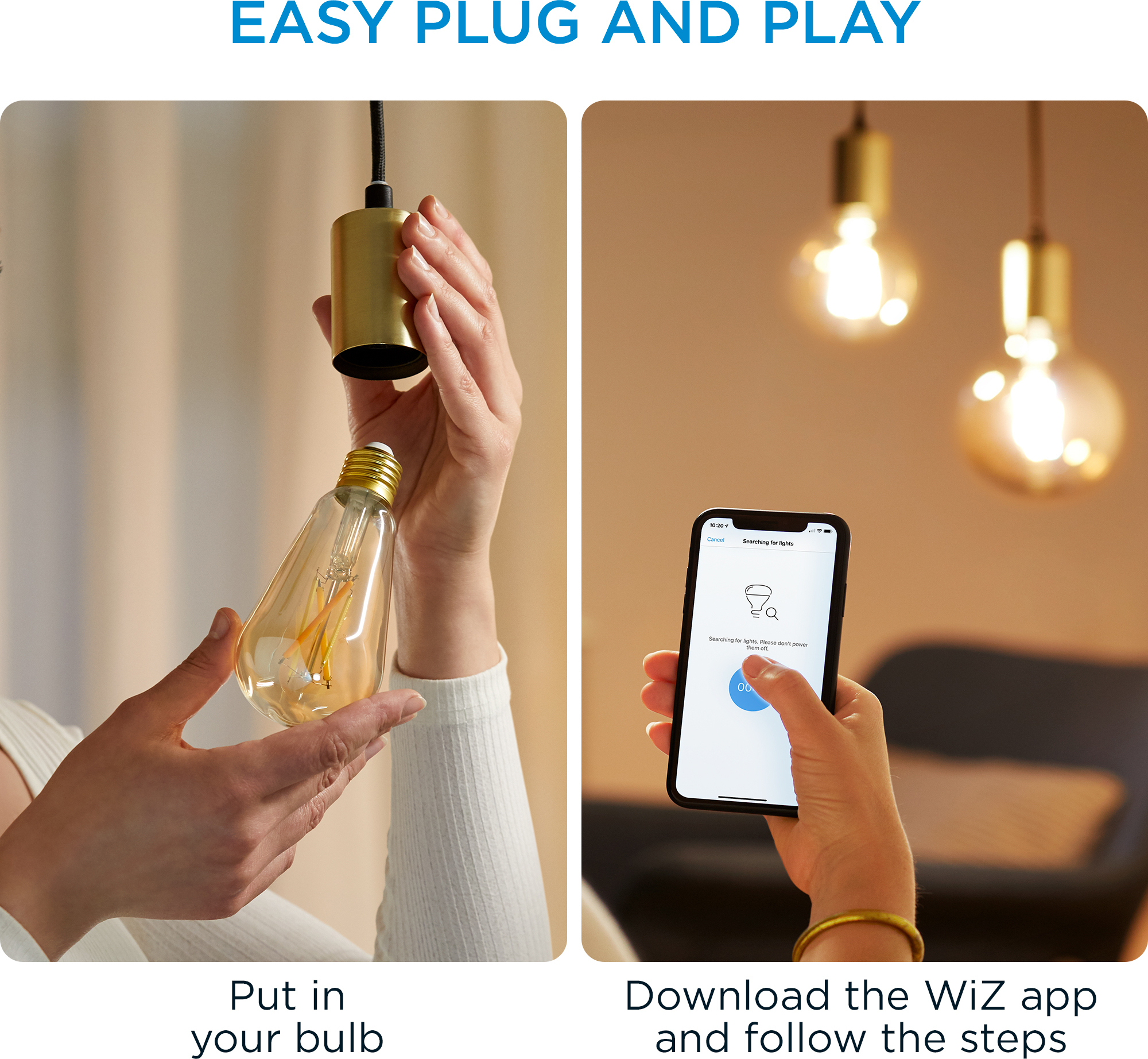 WiZ älylamppu, E27, meripihkan sävyinen lasi - valkoisen valon sävyt, Wi-Fi, 2000-5000 K, 640 lm