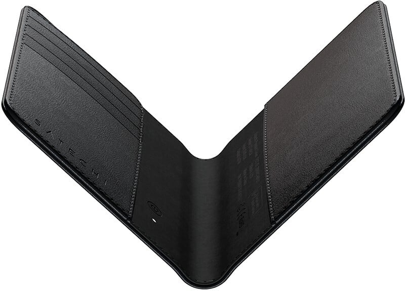 Satechi Vegan-Leather -passinsuojus Find My -paikantimella, musta