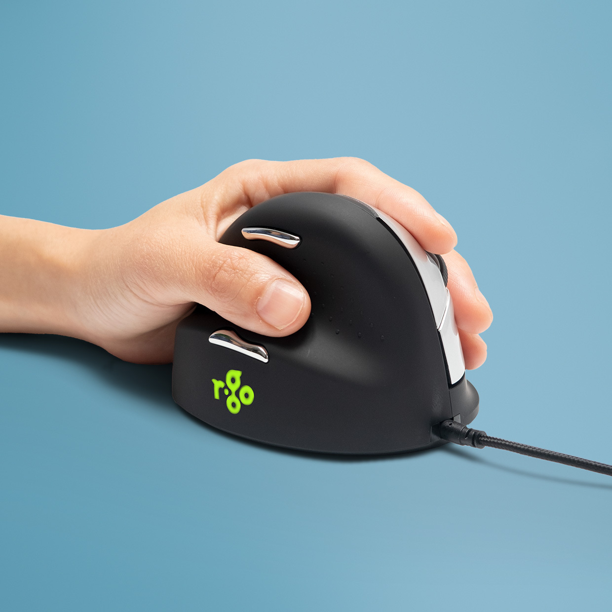 R-Go HE Break -ergonominen hiiri, USB, M-koko, vasemmalle kädelle