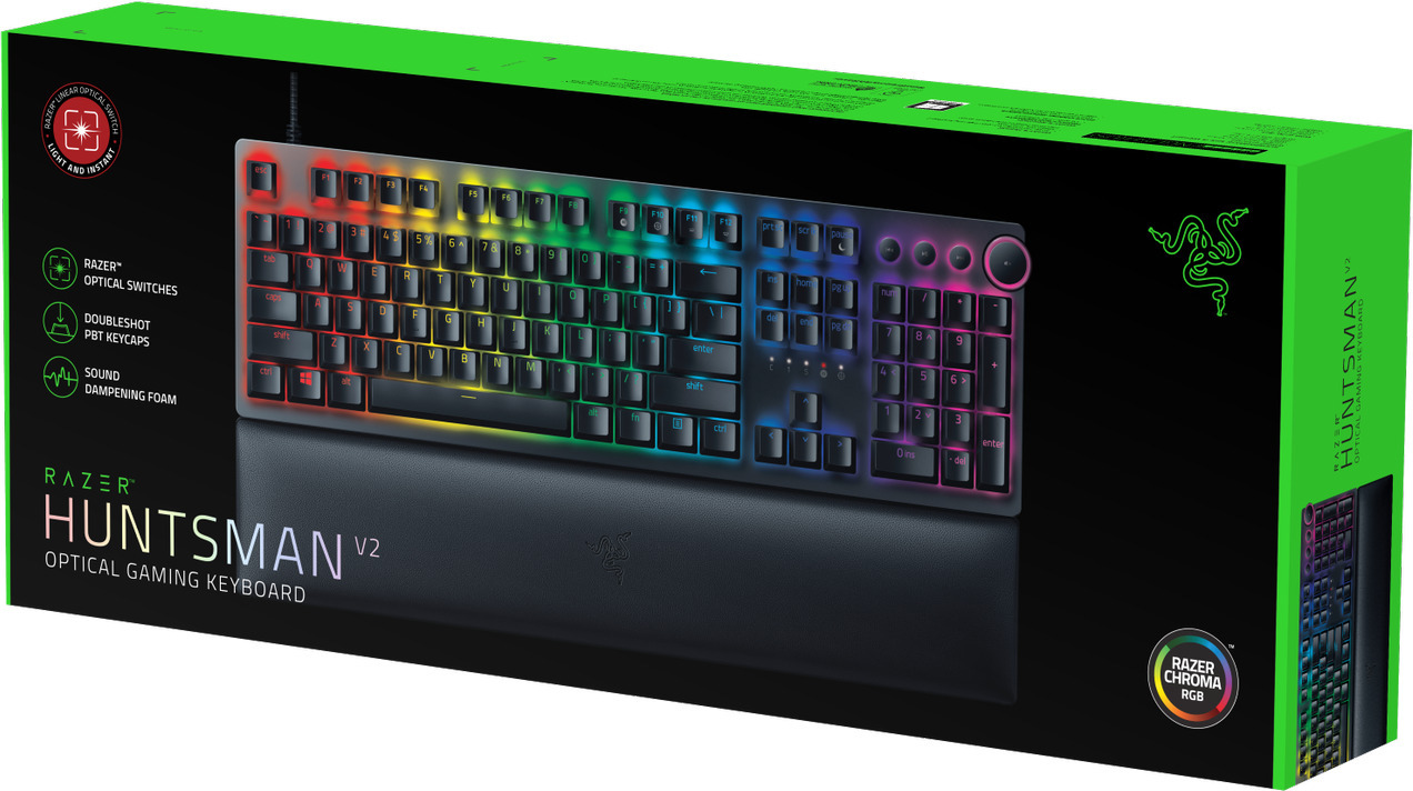 Razer Huntsman V2 -pelinäppäimistö, punaiset kytkimet