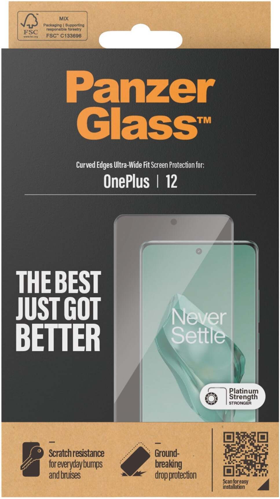 PanzerGlass Ultra Wide Fit -panssarilasi, OnePlus 12