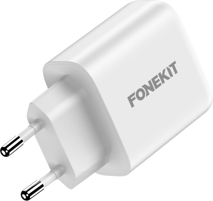 FoneKit GaN PD 65W -verkkovirtalaturi, USB-C, valkoinen