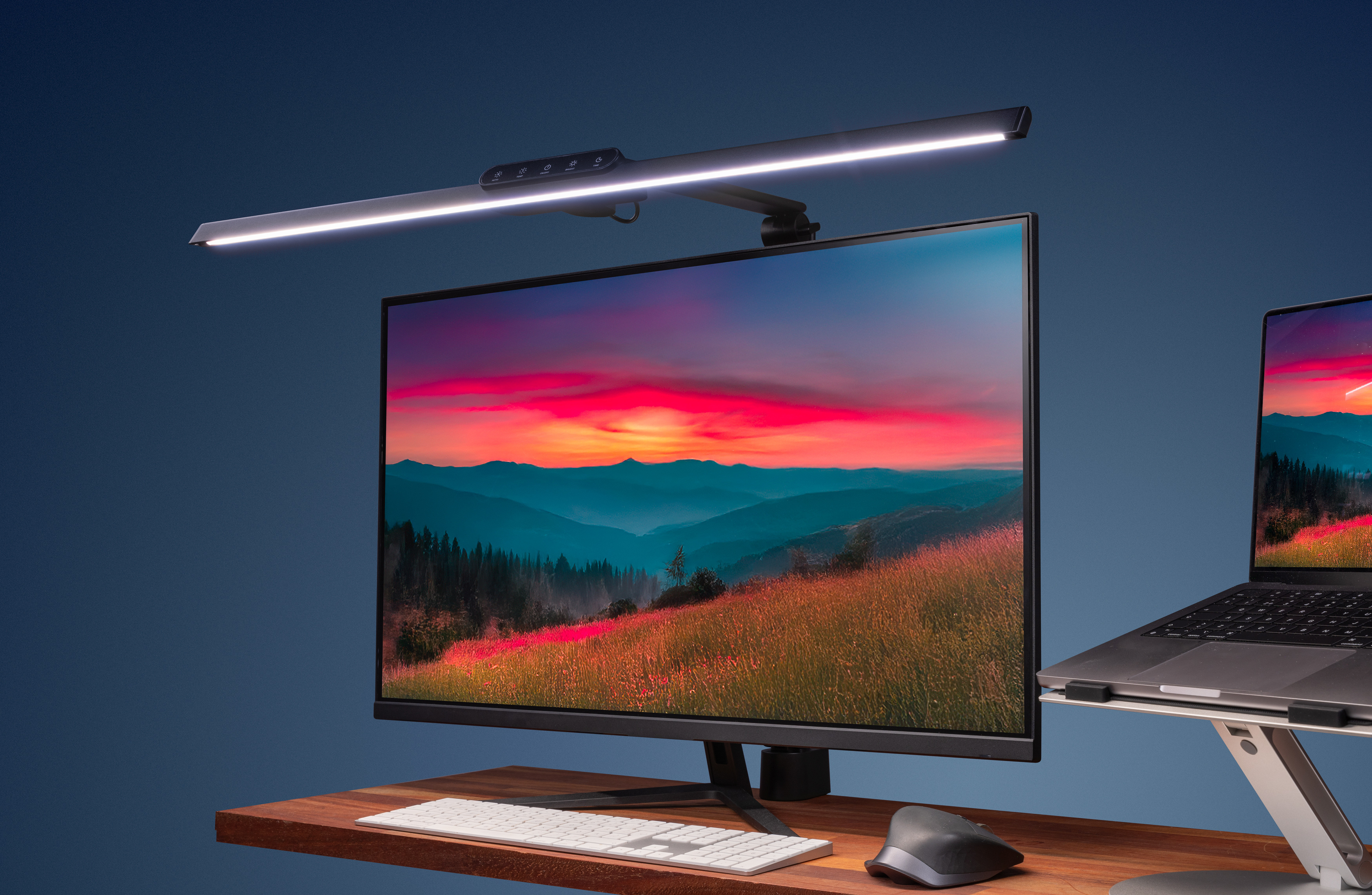 Fuj:tech LED Light Bar -työvalaisin näytön yläpuolelle