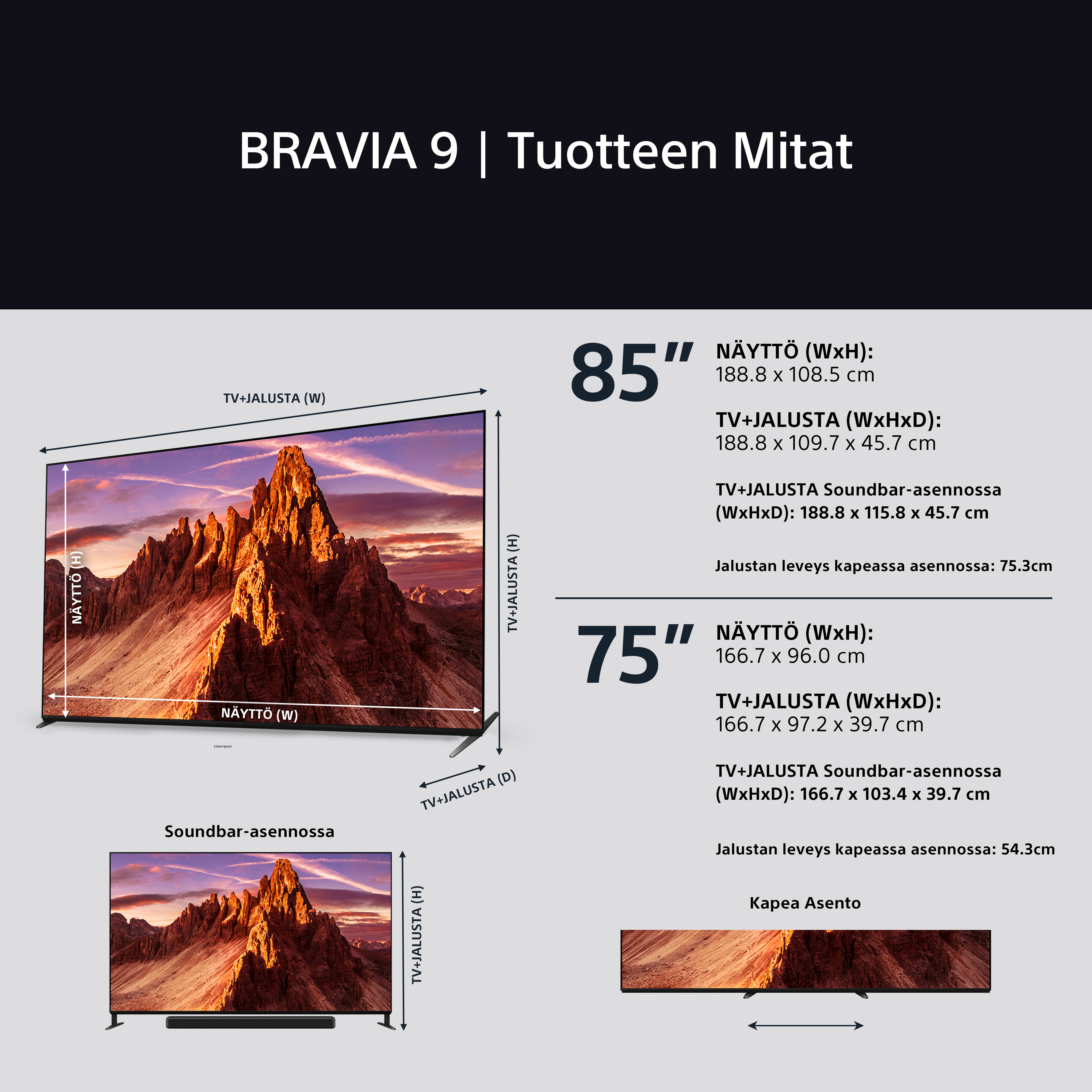 Sony 75" Bravia 9 – 4K QD Mini-LED Google TV