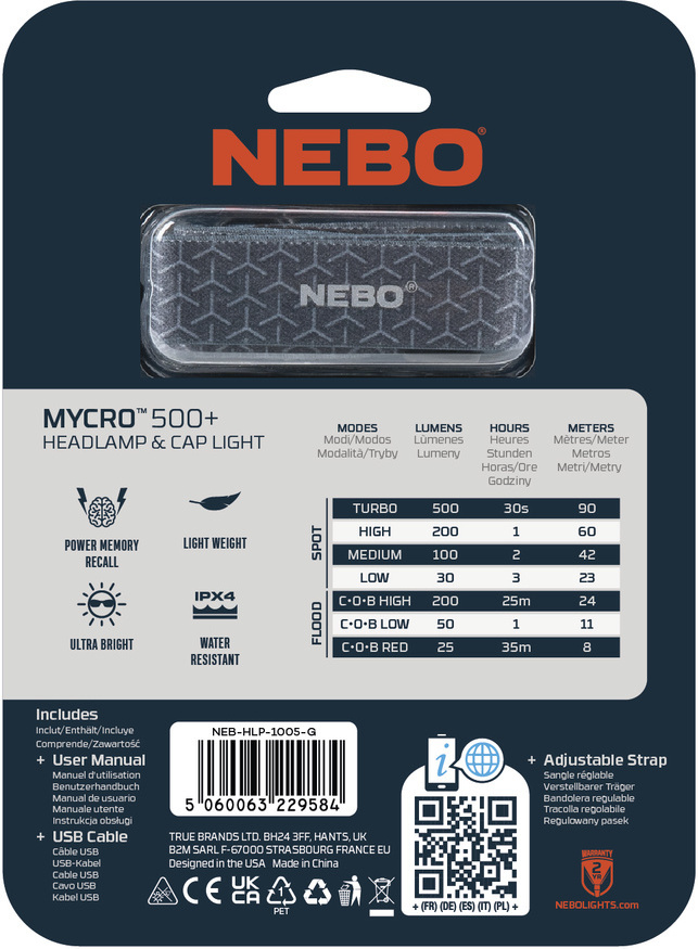 Nebo Mycro 500+ otsalamppu, 500 lm
