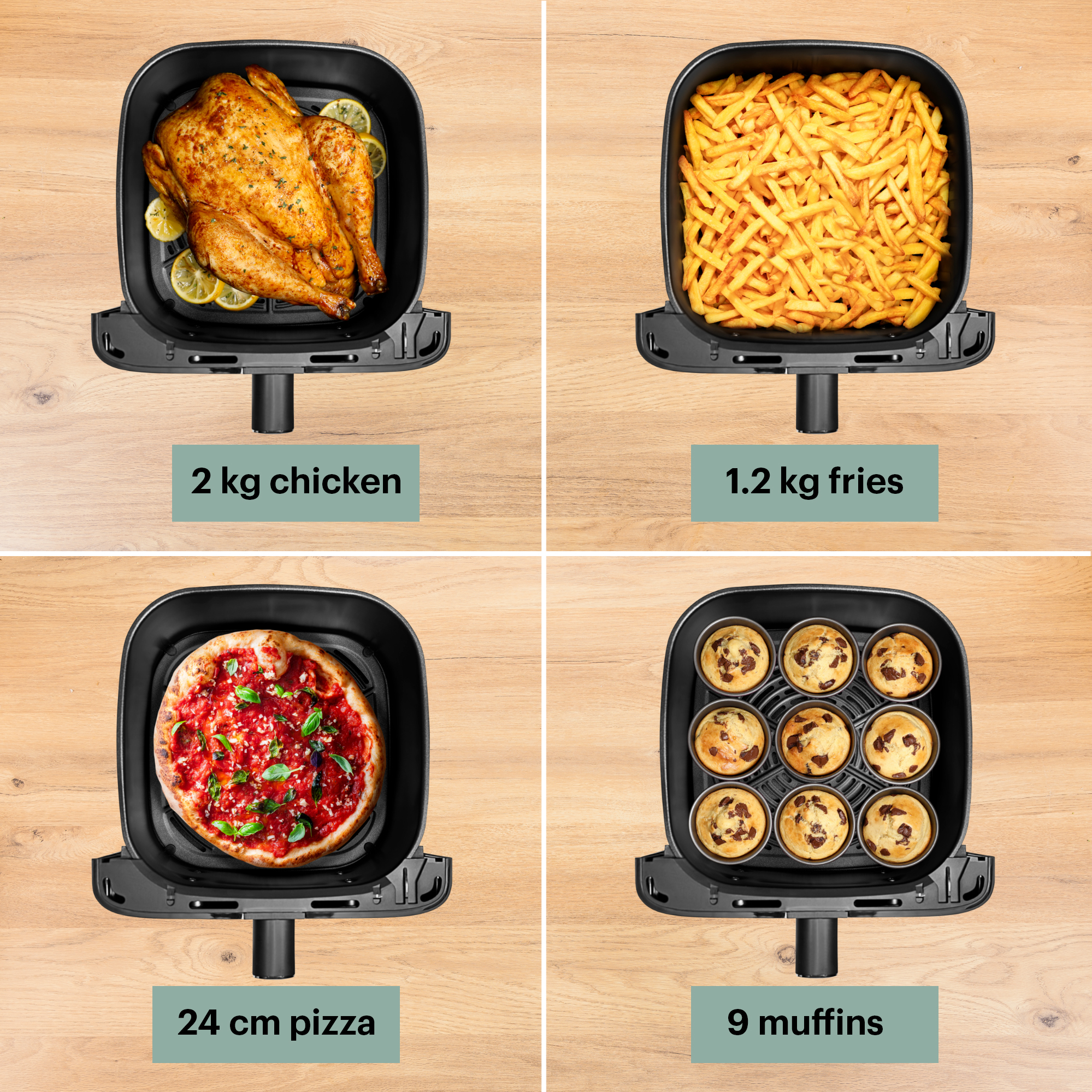 OBH Nordica Easy Fry Mega -airfryer 7,5 L, ruostumaton teräs