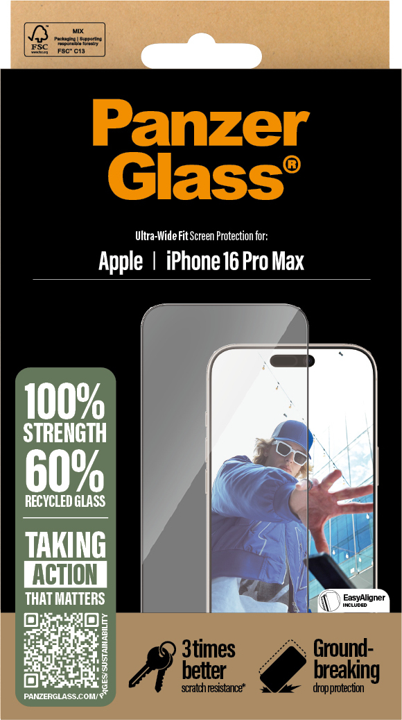 PanzerGlass Ultra-wide Fit -panssarilasi, iPhone 16 Pro Max
