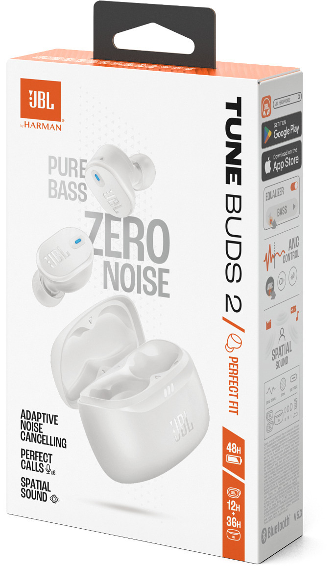 JBL Tune Buds 2 nappikuulokkeet aktiivisella melunvaimennuksellat, valkoinen