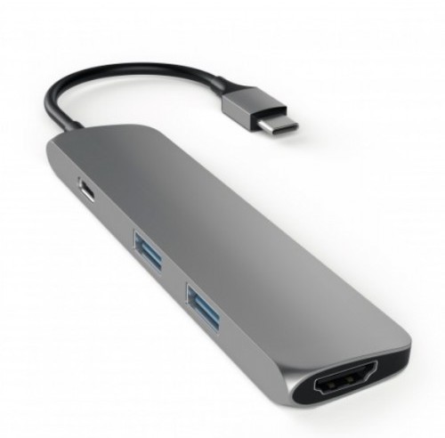 Satechi Slim USB-C MultiPort -adapteri, Space Gray – Verkkokauppa.com