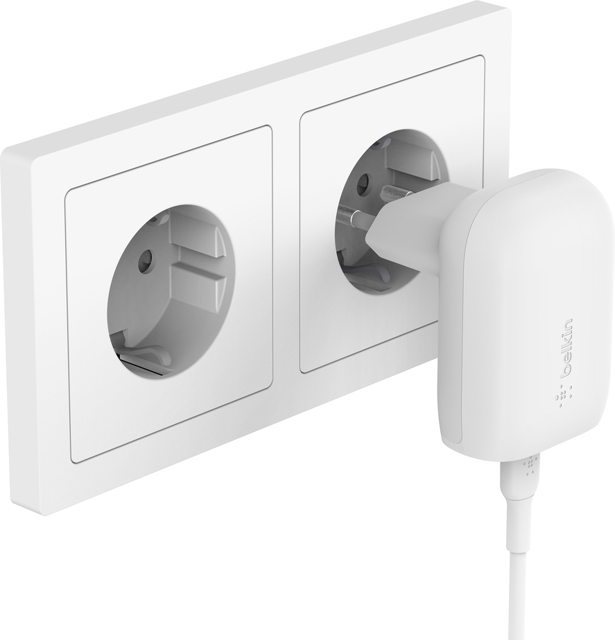 Belkin Boost Charge USB-C 30 W PD 3.0 -verkkovirtalaturi, valkoinen