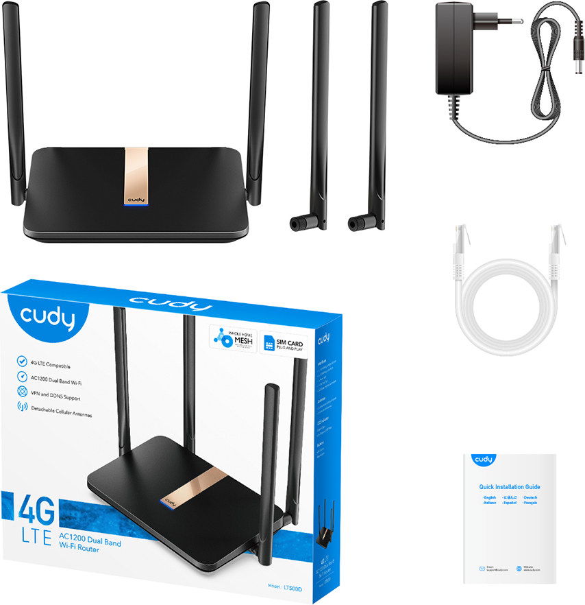 Cudy LT500D AC1200 4G LTE-modeemi ja WiFi-tukiasema