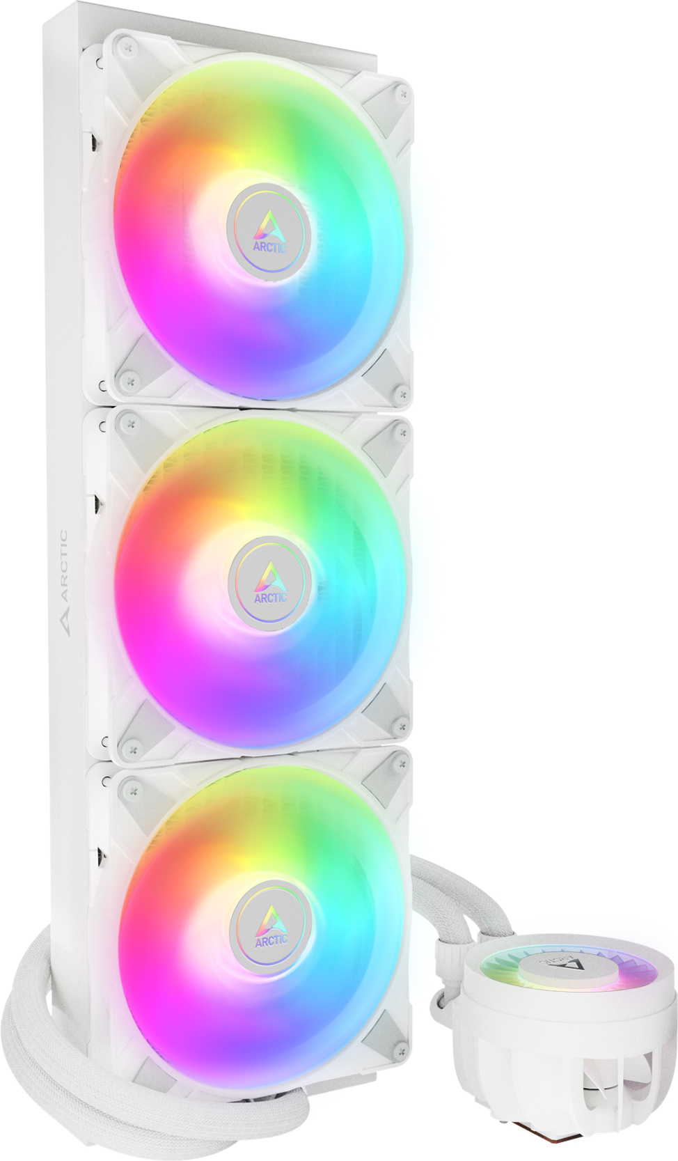 Arctic Liquid Freezer III 420 ARGB -nestejäähdytysjärjestelmä, valkoinen
