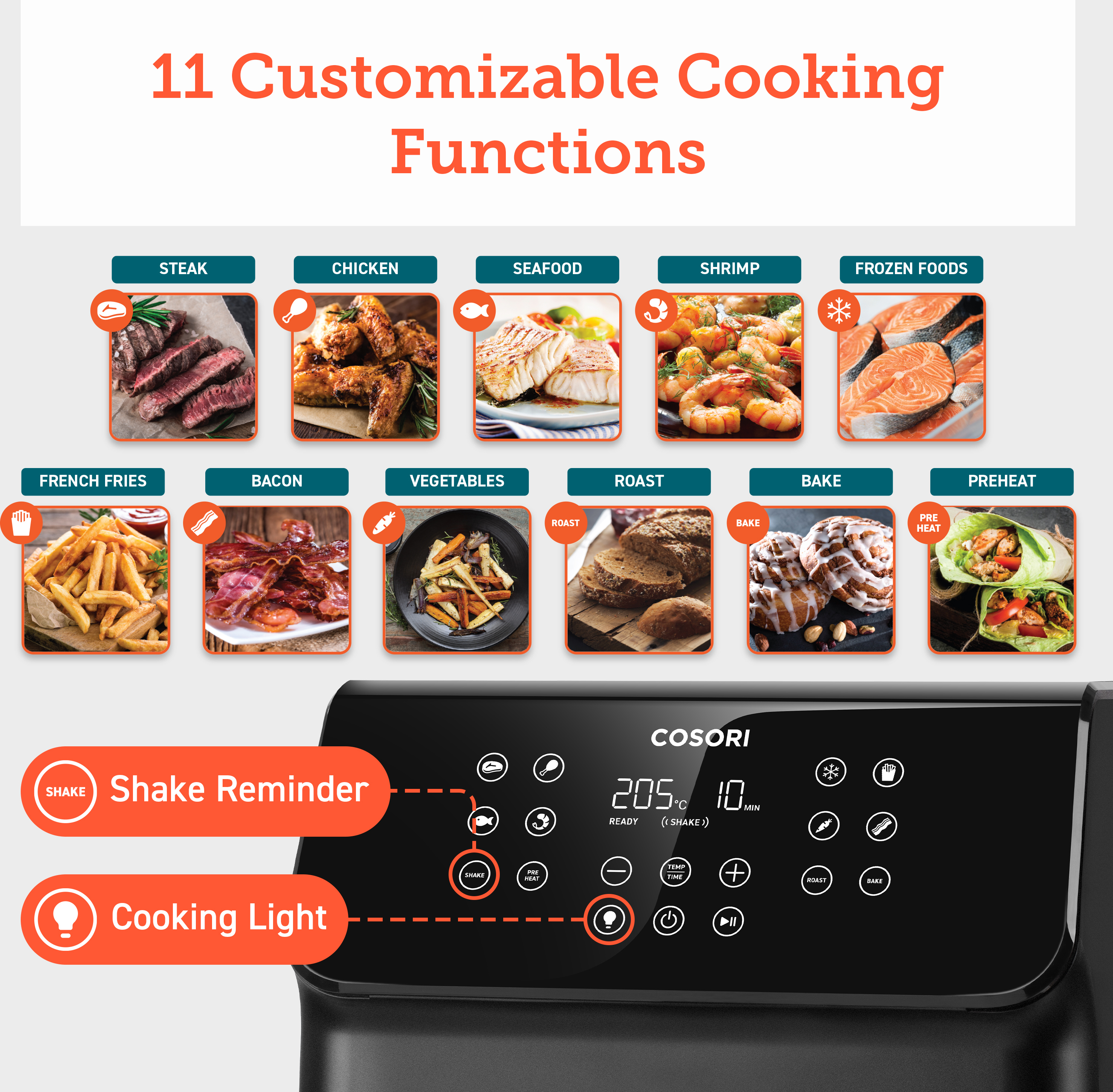 Cosori Premium Ⅱ Plus 6.2 L airfryer, musta