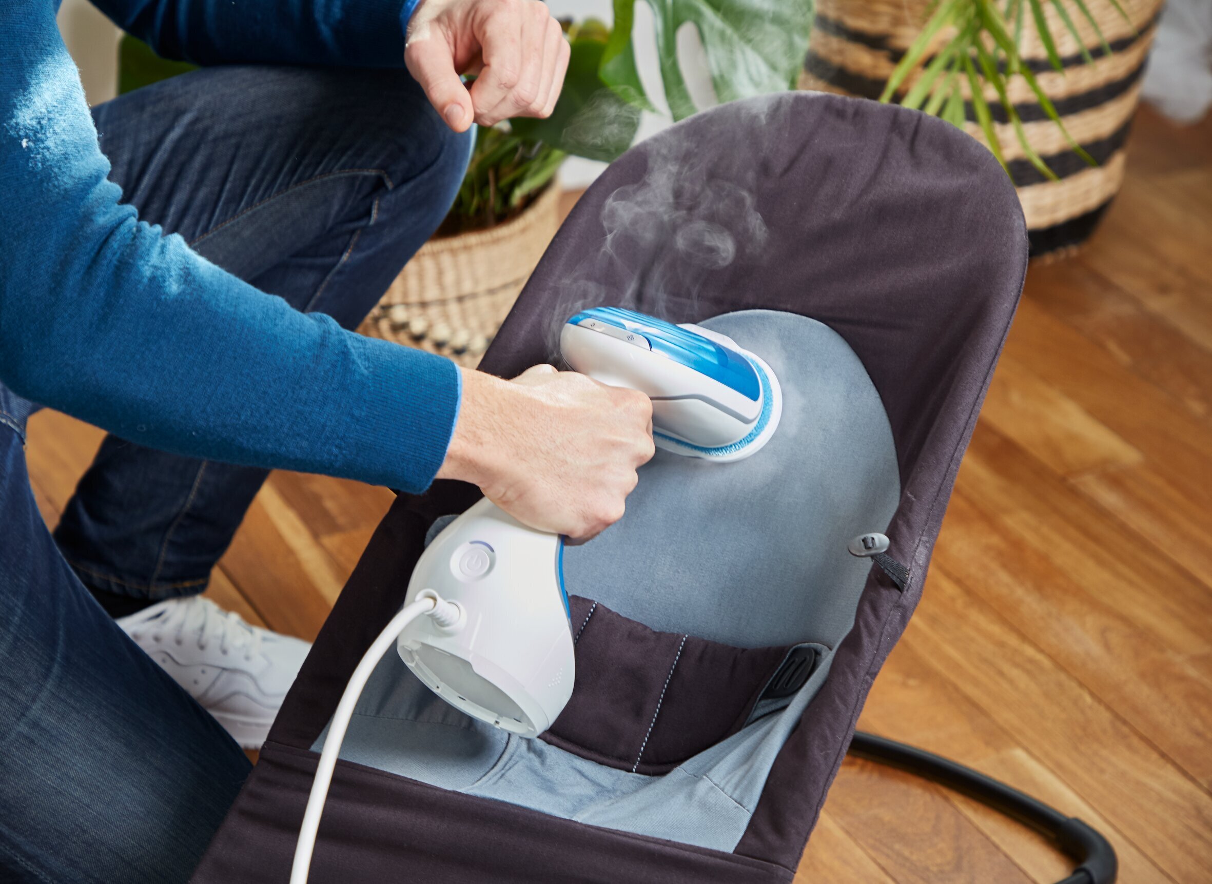 Tefal Pure Tex desinfioiva -vaatehöyrystin, valkoinen/sininen